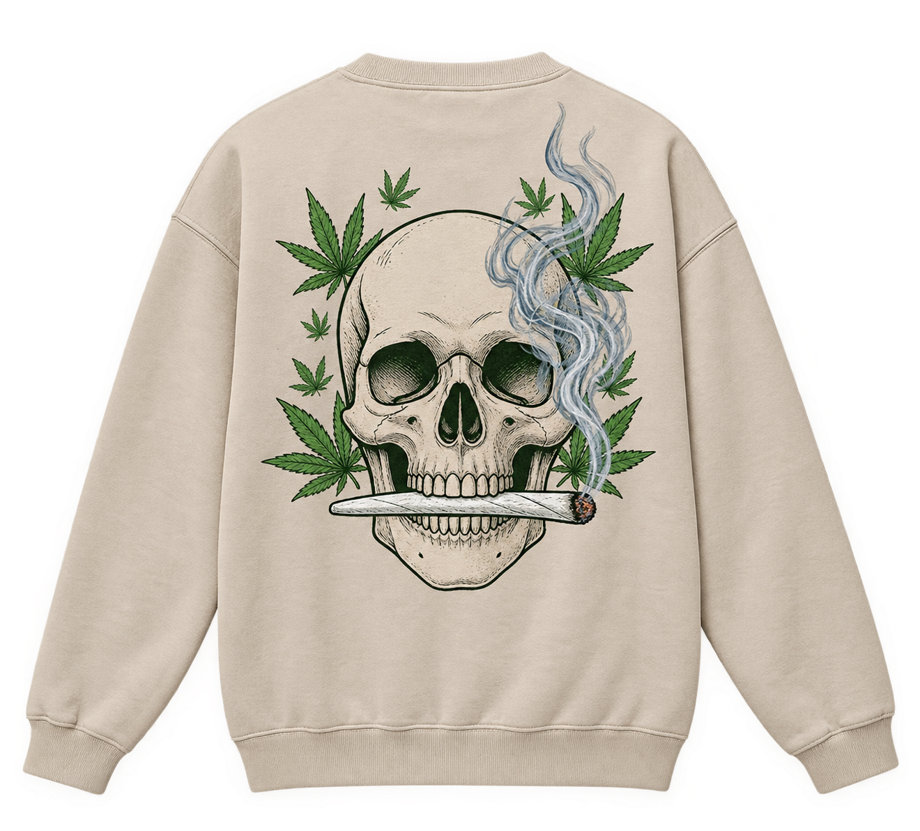 Beige Muted Wear crewneck, back print detail